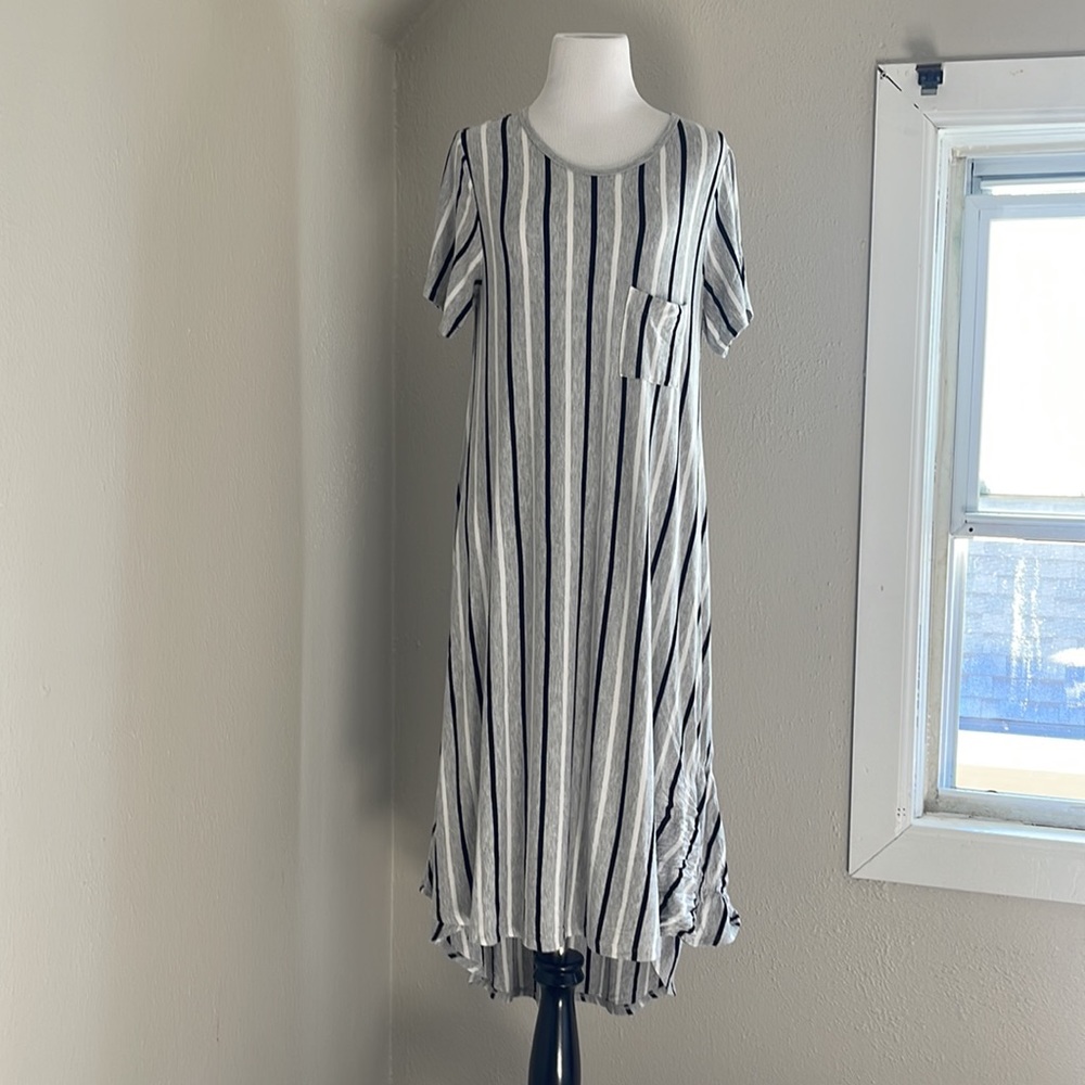LuLaRoe Stripes High-Low Shift Dress